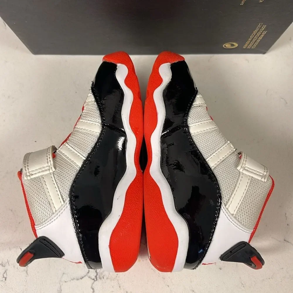 Nike Jordan 6 Rings White/Team Orange-Black-Sail DV1344-108 Toddler Size 7C